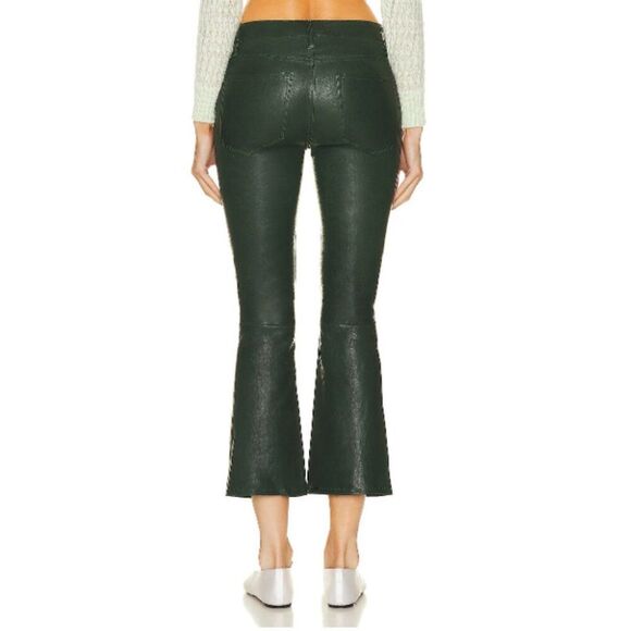 New FRAME Leather Le Crop Mini Boot Mid Rise Pants in Pine Green size 23 - Picture 4 of 16
